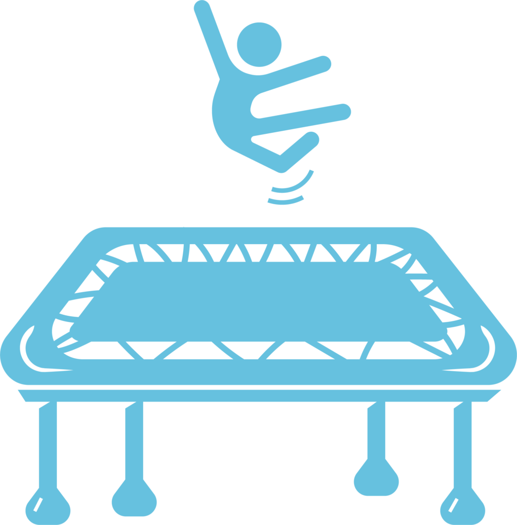 Graphic of child bouncing on trampoline